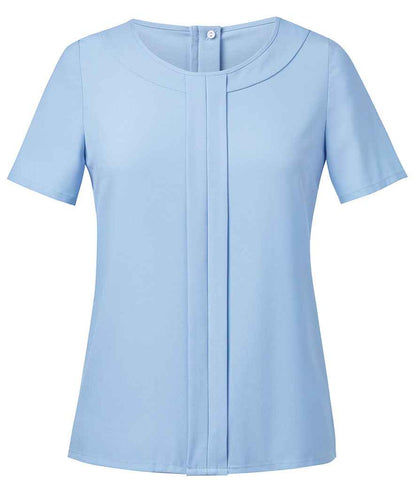Brook Taverner Ladies Verona Short Sleeve Shirt in Sky Blue