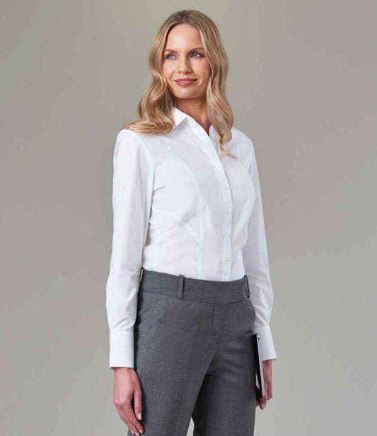 Brook Taverner Ladies Palena Long Sleeve Poplin Shirt - model image