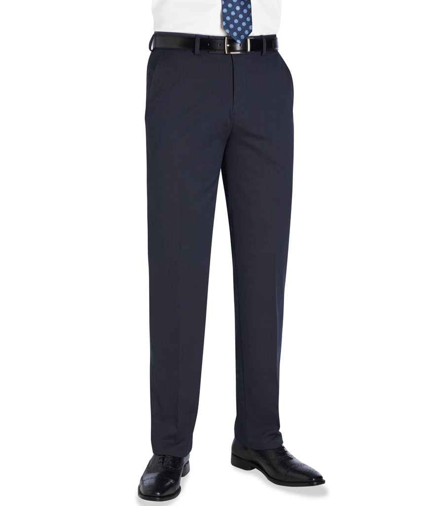 Brook Taverner Eclipse Phene Trousers in Navy Pindot