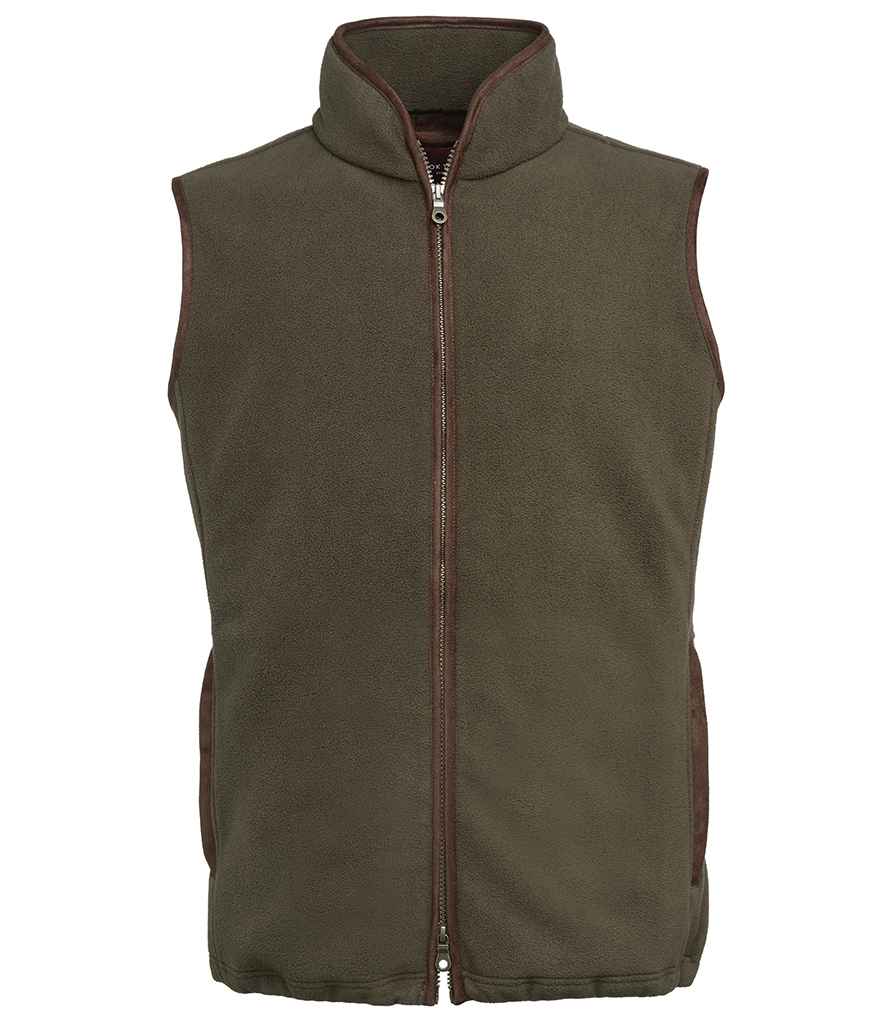 Brook Taverner Unisex Cincinnati Fleece Gilet in Olive Green