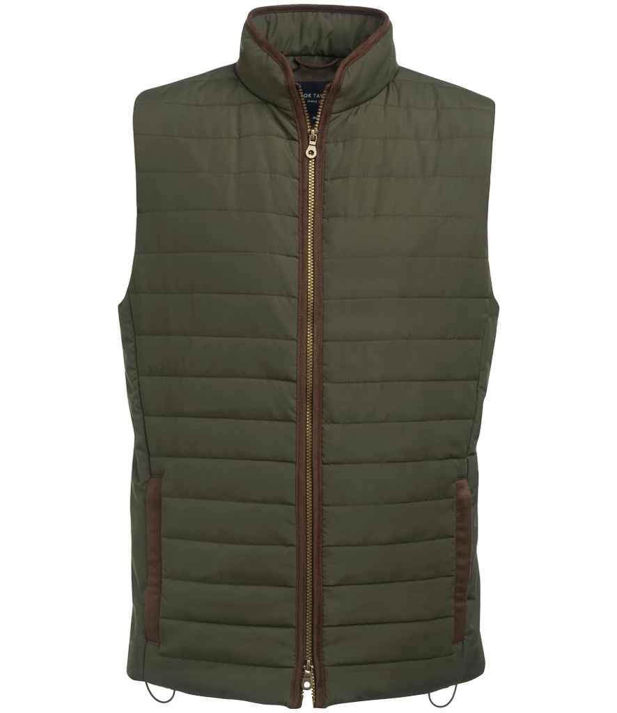 Brook Taverner Tampa Quilted Gilet in Olive Green