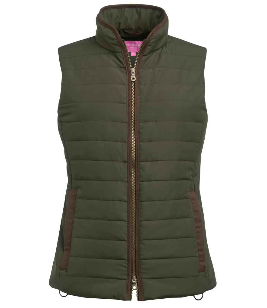 Brook Taverner Ladies Madison Quilted Gilet in Olive Green