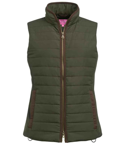 Brook Taverner Ladies Madison Quilted Gilet in Olive Green