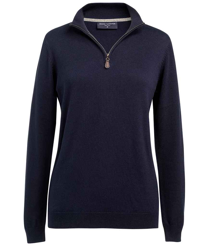 Brook Taverner Ladies Taylor 1/4 Zip Jumper in Navy