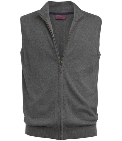 Brook Taverner Lincoln Knitted Zip Gilet in Charcoal