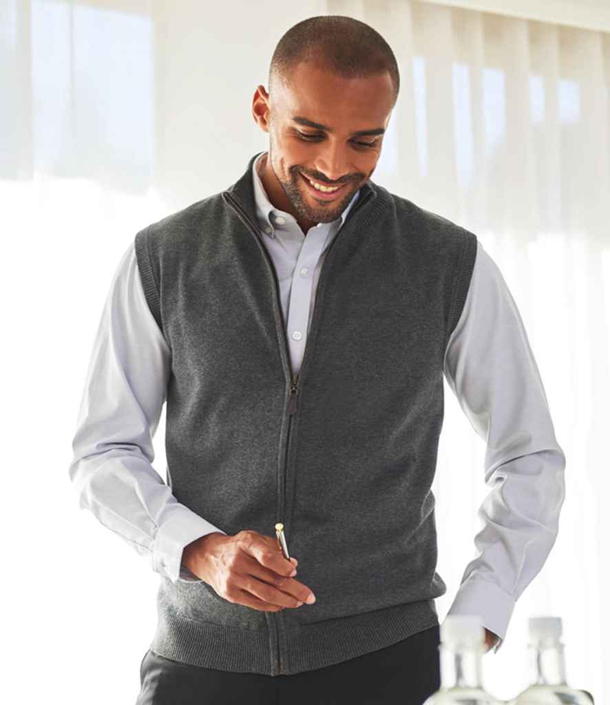 Brook Taverner Lincoln Knitted Zip Gilet - model image