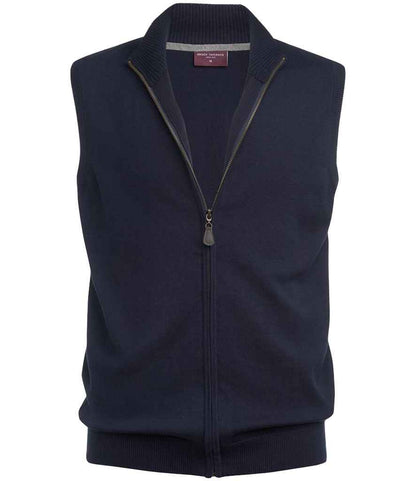 Brook Taverner Lincoln Knitted Zip Gilet in Navy