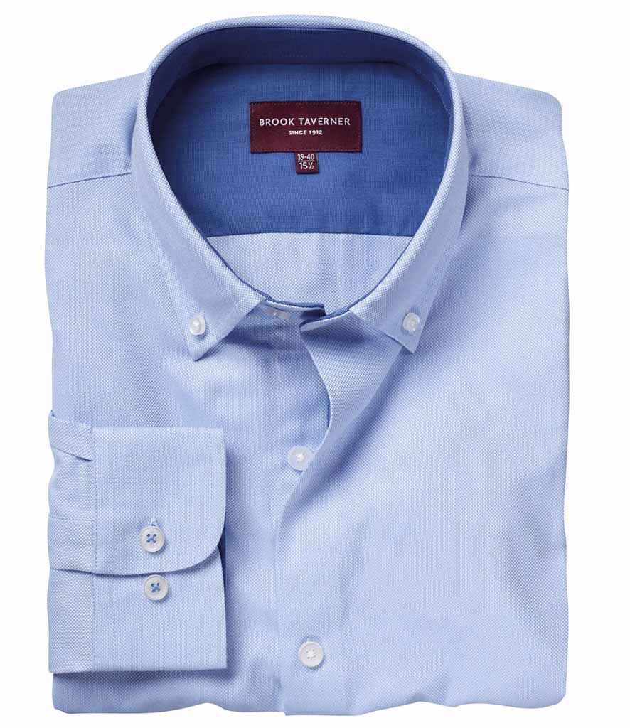 Brook Taverner Toronto Long Sleeve Oxford Shirt in Sky Blue