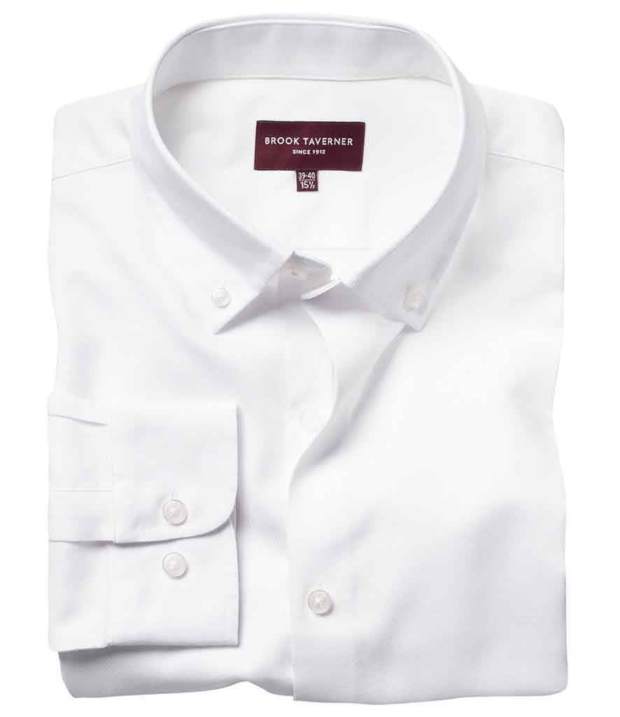 Brook Taverner Toronto Long Sleeve Oxford Shirt in White