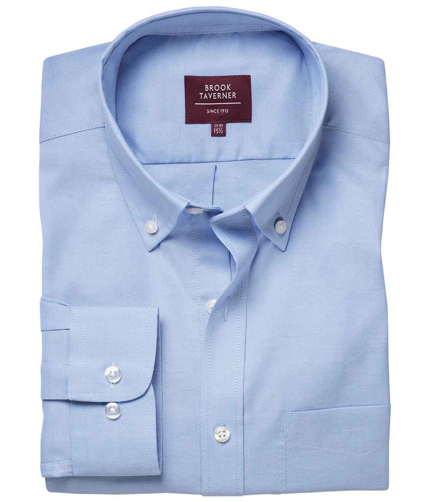 Brook Taverner Whistler Long Sleeve Oxford Shirt in Sky Blue