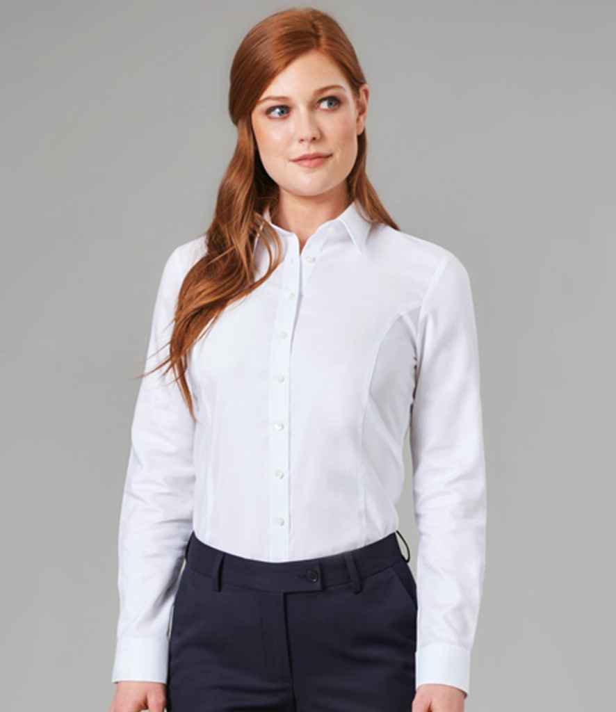 Brook Taverner Ladies Albany Long Sleeve Classic Oxford Shirt - model image
