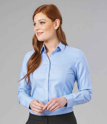 Brook Taverner Ladies Albany Long Sleeve Classic Oxford Shirt - model image