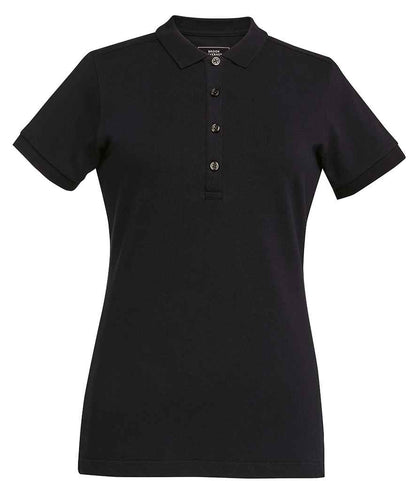 Brook Taverner Ladies Arlington Premium Cotton Polo Shirt in Black