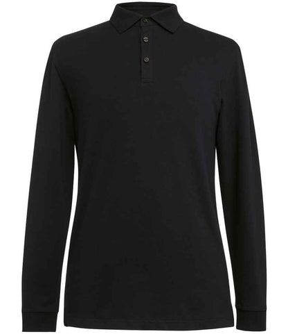 Brook Taverner Frederick Long Sleeve Polo Shirt in Black
