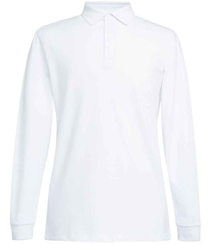 Brook Taverner Frederick Long Sleeve Polo Shirt in White