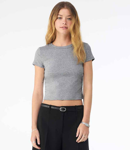 Bella+Canvas Bella Ladies Micro Rib Baby T-Shirt Athletic Heather