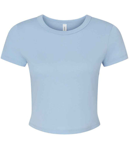 Bella Ladies Micro Rib Baby T-Shirt in Solid Baby Blue Blend