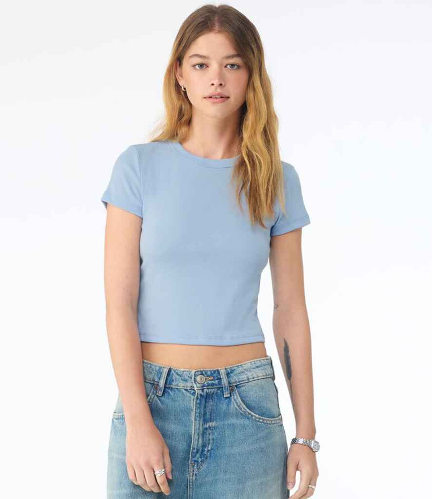 Bella+Canvas Bella Ladies Micro Rib Baby T-Shirt Solid Baby Blue Blend