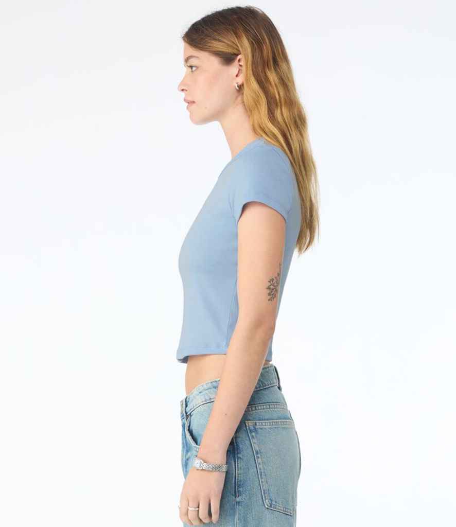 Bella+Canvas Bella Ladies Micro Rib Baby T-Shirt Solid Baby Blue Blend