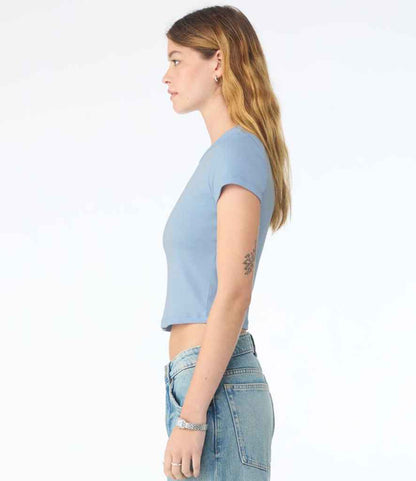 Bella+Canvas Bella Ladies Micro Rib Baby T-Shirt Solid Baby Blue Blend