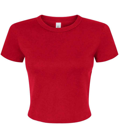 Bella Ladies Micro Rib Baby T-Shirt in Solid Red Blend