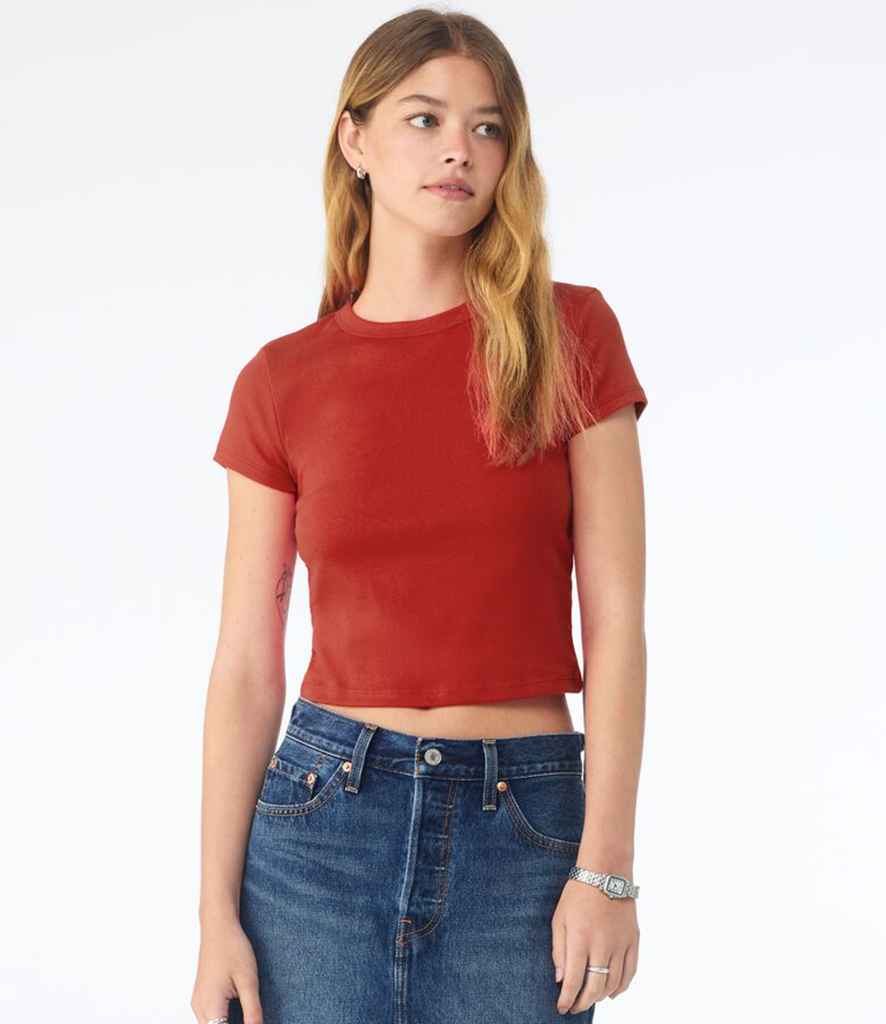 Bella+Canvas Bella Ladies Micro Rib Baby T-Shirt Solid Red Blend