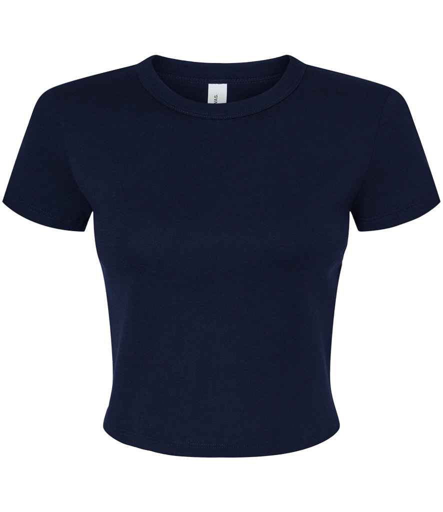 Bella Ladies Micro Rib Baby T-Shirt in Solid Navy Blend