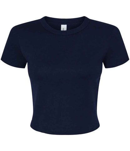 Bella Ladies Micro Rib Baby T-Shirt in Solid Navy Blend
