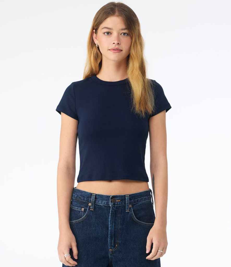 Bella+Canvas Bella Ladies Micro Rib Baby T-Shirt Solid Navy Blend