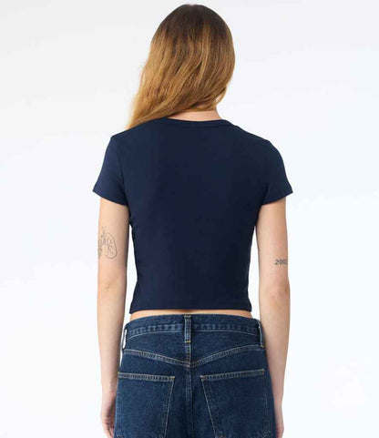 Bella+Canvas Bella Ladies Micro Rib Baby T-Shirt Solid Navy Blend