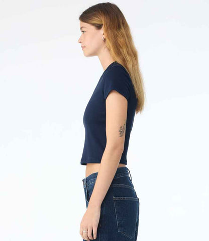 Bella+Canvas Bella Ladies Micro Rib Baby T-Shirt Solid Navy Blend
