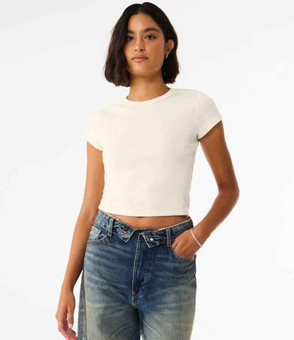 Bella+Canvas Bella Ladies Micro Rib Baby T-Shirt Solid Natural Blend