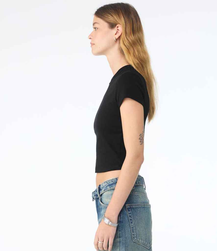 Bella+Canvas Bella Ladies Micro Rib Baby T-Shirt Solid Black Blend