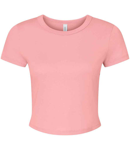 Bella Ladies Micro Rib Baby T-Shirt in Solid Pink Blend