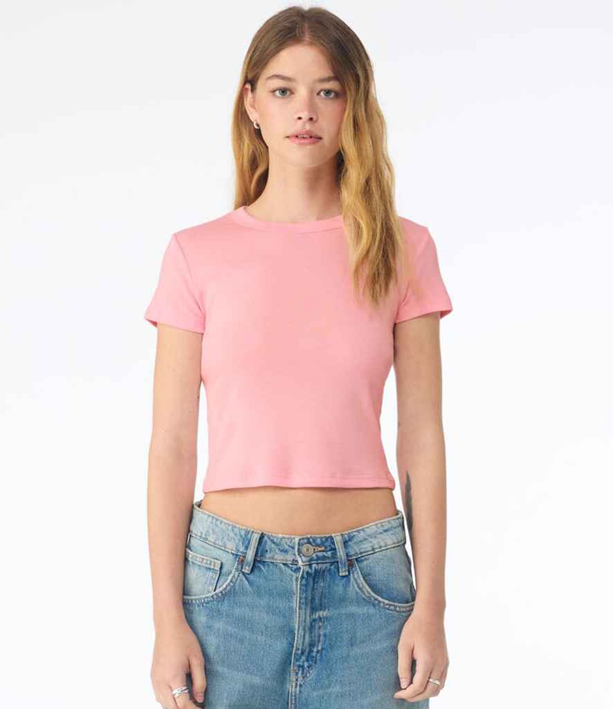 Bella+Canvas Bella Ladies Micro Rib Baby T-Shirt Solid Pink Blend
