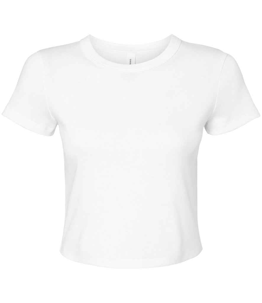 Bella Ladies Micro Rib Baby T-Shirt in Solid White Blend