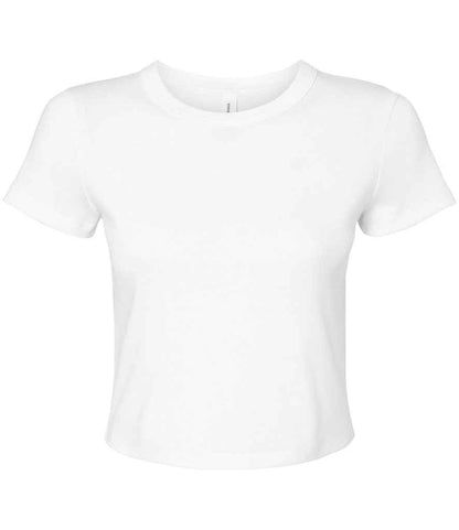 Bella Ladies Micro Rib Baby T-Shirt in Solid White Blend
