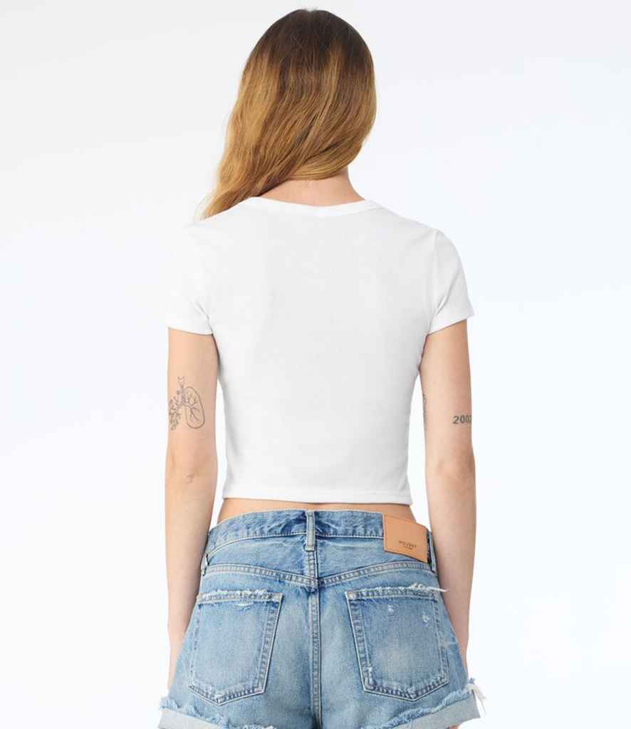 Bella+Canvas Bella Ladies Micro Rib Baby T-Shirt Solid White Blend