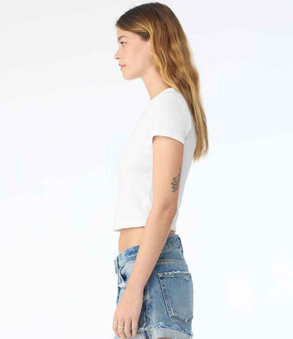Bella+Canvas Bella Ladies Micro Rib Baby T-Shirt Solid White Blend