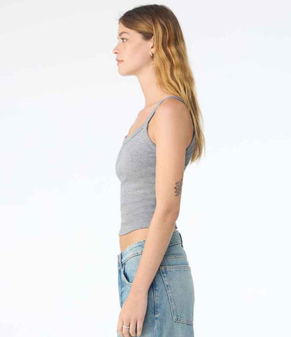 Bella+Canvas Bella Ladies Micro Rib Spaghetti Strap Tank Top Athletic Heather