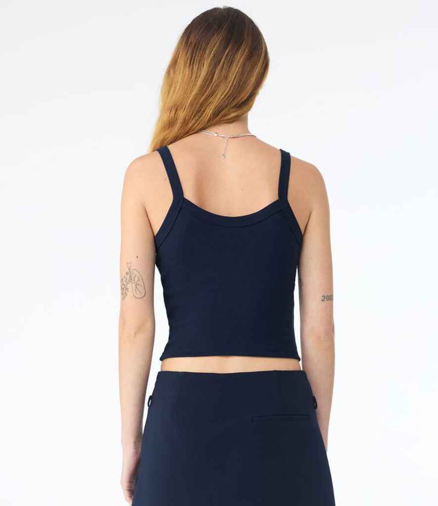 Bella+Canvas Bella Ladies Micro Rib Spaghetti Strap Tank Top Solid Navy Blend