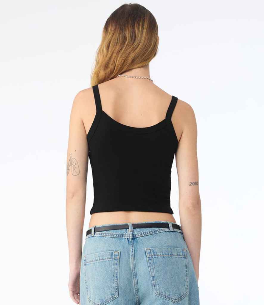 Bella+Canvas Bella Ladies Micro Rib Spaghetti Strap Tank Top Solid Black Blend