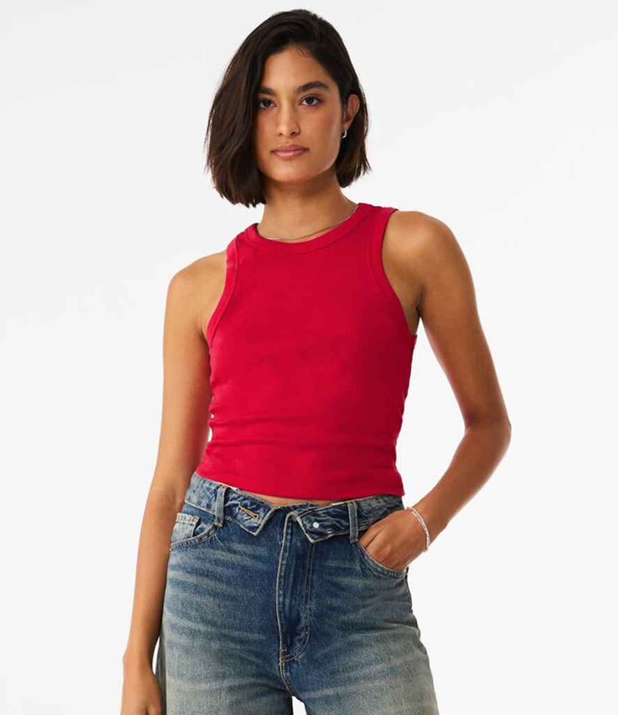 Bella+Canvas Bella Ladies Micro Rib Racer Tank Top Solid Red Blend