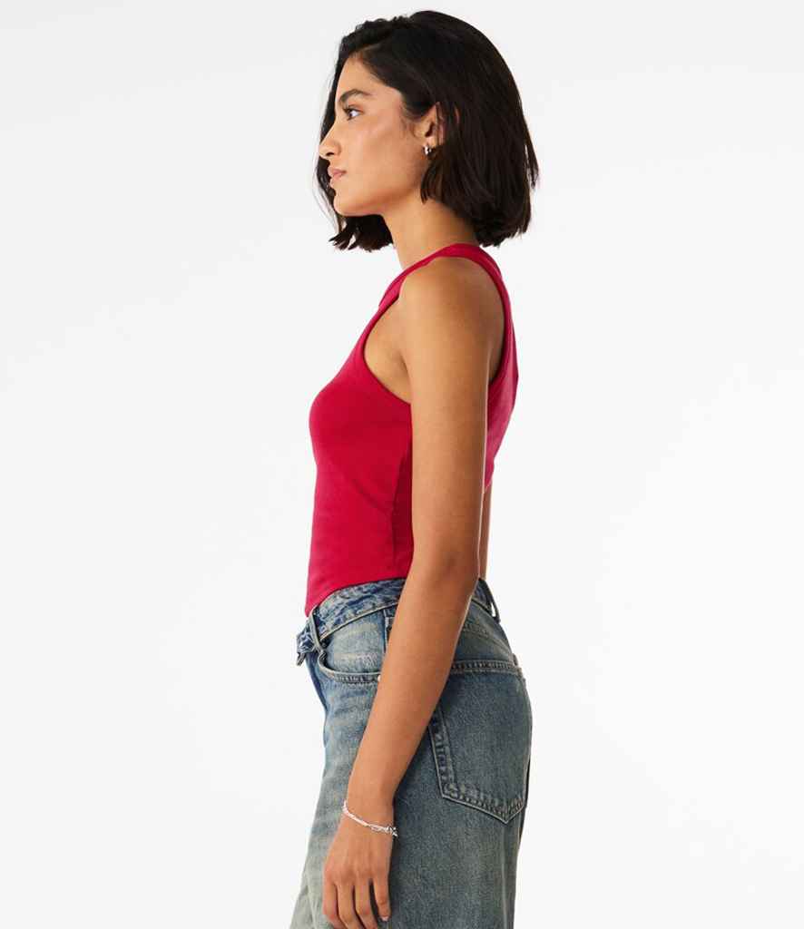 Bella+Canvas Bella Ladies Micro Rib Racer Tank Top Solid Red Blend