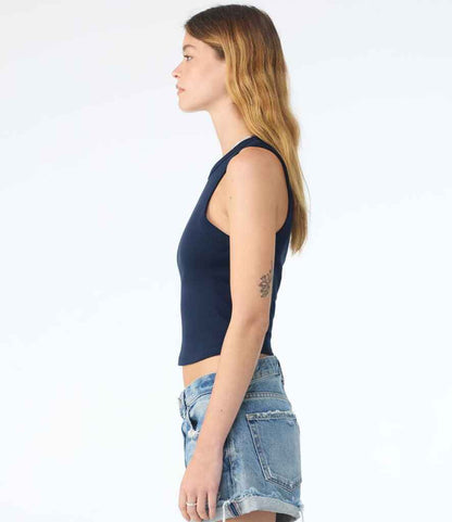 Bella+Canvas Bella Ladies Micro Rib Racer Tank Top Solid Navy Blend