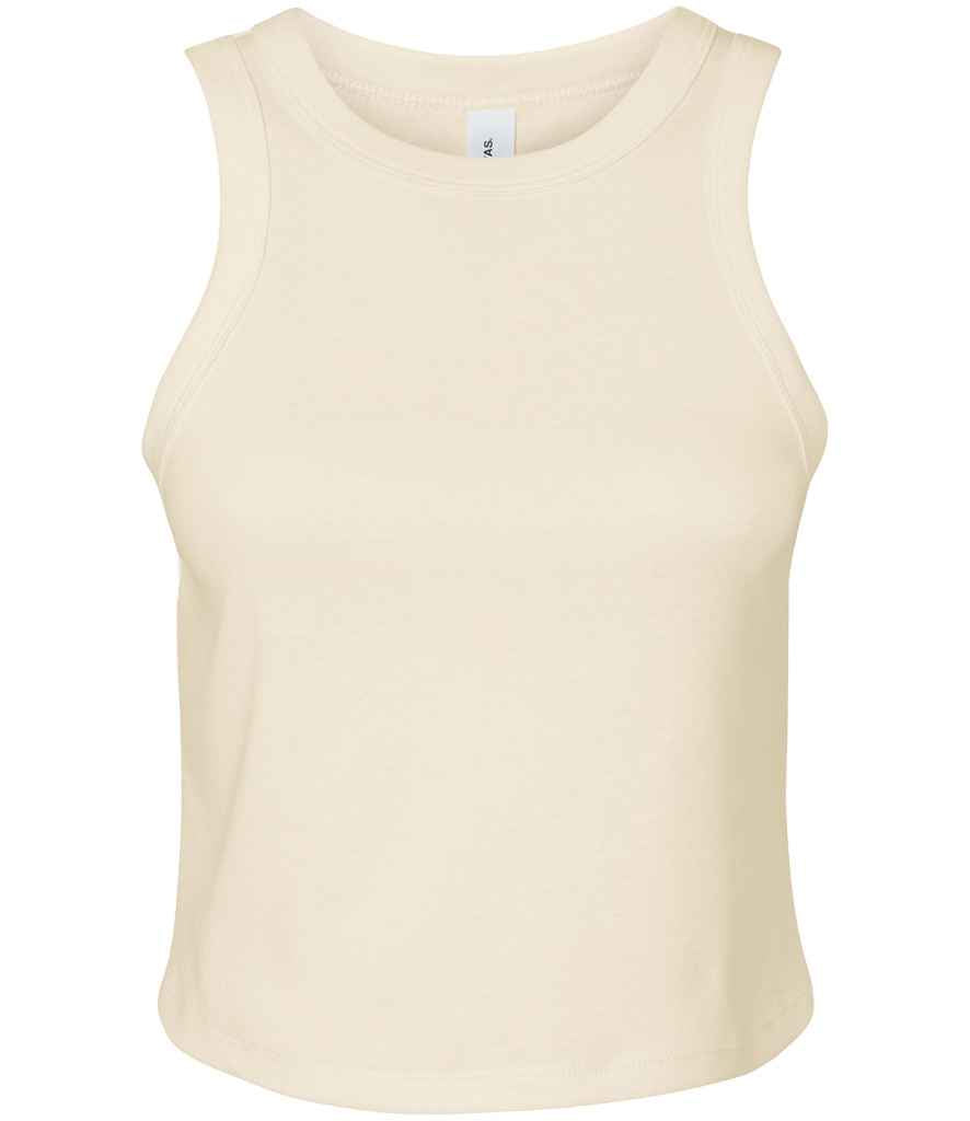 Bella Ladies Micro Rib Racer Tank Top in Solid Natural Blend