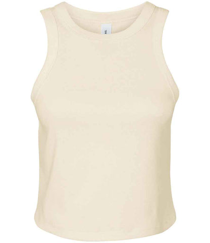 Bella Ladies Micro Rib Racer Tank Top in Solid Natural Blend