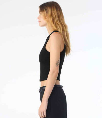 Bella+Canvas Bella Ladies Micro Rib Racer Tank Top Solid Black Blend