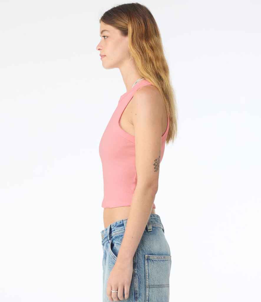 Bella+Canvas Bella Ladies Micro Rib Racer Tank Top Solid Pink Blend