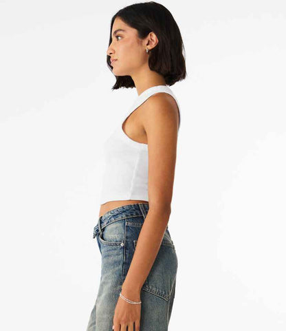 Bella+Canvas Bella Ladies Micro Rib Racer Tank Top Solid White Blend